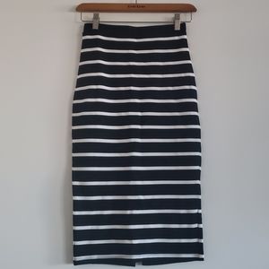 bebe Stripe Knit Midi Skirt